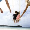 Wood swings, Arc Wooden swing,Hanging Swing Seat for Adult Kids Children Swing Chair Indoor and Outdoor Garden Yard Play (Gold)