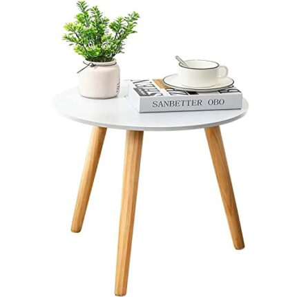 IFJA coffee table, White Modern Round Tables, Easy Assemble Coffee Tables for Living Room, side table for Bedroom, A Space-Saving Solution for Mo