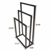 HOMERECOMMEND Metal Towel Bathroom Rack 3 Bars Freestanding Drying Shelf 3 Tier Storage Organizer Washcloths Holder (Black) (df569)
