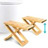 Top Life Collapsible Bamboo Toilet Stool - Physiological Wooden Footrest - Foldable Squatting Step Stool for WC - Anti Constipation, Recommended