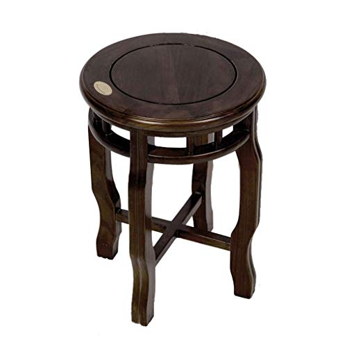 LUKEO Wooden bench-Old Beech Wood Creative Solid Wood Stool Antique Stool and Qing Classical Dining Chair Solid Wood Round Stool Chinese Antique