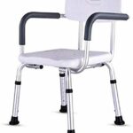 Bath Stools,Bathroom Chair for Bathroom Seats - Lightweight Aluminum - Adjustable Height - with Armrests Warehouse for The Elderly with Disabilit