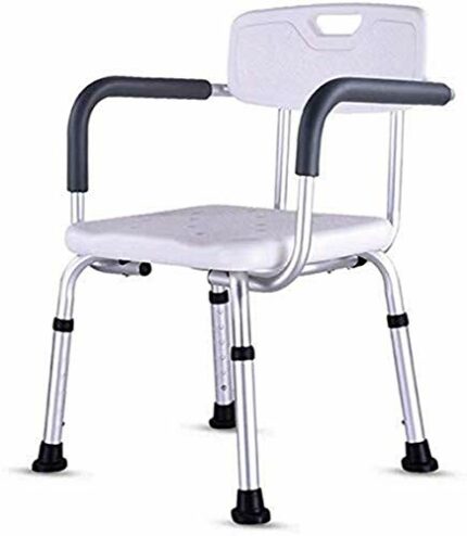 Bath Stools,Bathroom Chair for Bathroom Seats - Lightweight Aluminum - Adjustable Height - with Armrests Warehouse for The Elderly with Disabilit