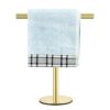 Pynsseu Bath Hand Towel Holder Standing, SUS304 Stainless Steel Matte Black T-Shape Towel Bar Rack Stand, Tower Bar for Bathroom Kitchen Vanity C