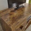 Home Source — Study Walnut Effect Particle Board 2 Drawers 1 Shelf Support TV Entertainment Unit
