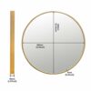 4VWIN Bamboo Frame Circle Mirror Wall-mounted Round Entryways, Bathrooms, Livingrooms (60*60cm Round, Bamboo Framed)