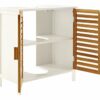 Premier Housewares Bamboo Under Sink Cabinet - White, H60 x W60 x D30cm