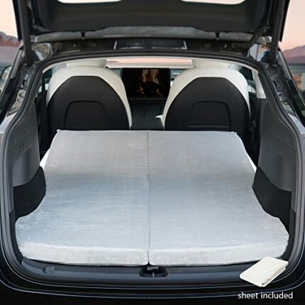 TESCAMP Camping Mattress for Tesla Model Y/X CertiPUR Memory Foam Car Mattress, Storage Bag & Sheet Provided, Twin Size, Portable, Foldable, Spac