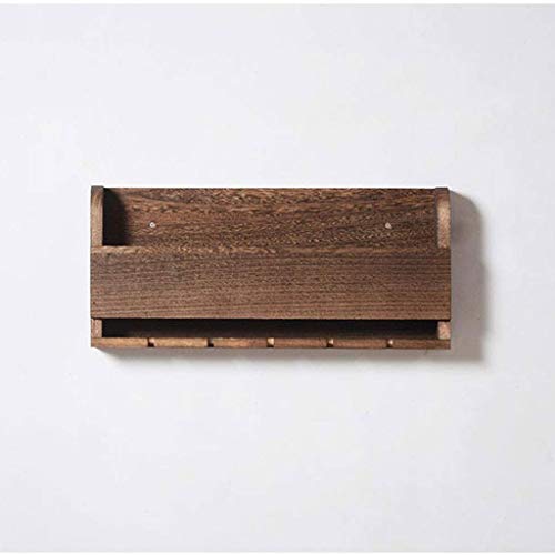 CZDYUF Wine Rack Wall Mounted Up to 5 Bottles Wine and 6 Glasses Storage Holder with Wood Books Shelf for Bar Home Kitchen
