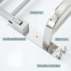yozhch Wall Mounted Towel Rack with Double Bars Stainless Steel Bathroom Towel Rail with Shelf 90° Foldable Towel Holder with Hooks (58cm)