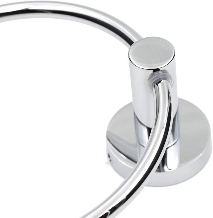 Towel Rings for Bathroom, Hand Towel Ring, Round Hanger Contemporary Style Bathroom, Accessories for Bathroom, Hotel, Toilet (Silver)