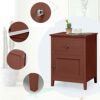 ZYZMH Nightstand with Drawer Accent Side End Table Storage Cabinet Cherry