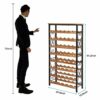 48 Bottles Floor Wine Rack with Wood Top, Freestanding Wine Bottle Organizer Shelf, Wobble-Free 8 Tier Wine Display Storage Stand for Kitchen Pan