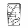 LaLe Living Vino Wine Rack in Black Brushed Iron for 9 Wine Bottles 26 x 45.5 cm for Storing, Storing Wine and Water Bottles in Geometric Design