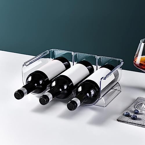 RRMMAN 2 Packs Water Bottle Organizer Plastic Stackable Wine Racks Countertop Cabinet Organization RackWine Bottle Holder, Stackable Portable for