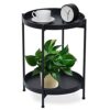 FUNME Folding End Table 2-Tier Metal Round Side Table with Removable Tray for Living Room (Yellow)