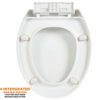 ZENO Toilet Seat Soft Close | Simple Bottom Fixing | Heavy Duty UF Material Anti-Bacterial Toilet Seats White with Adjustable Plastic Fixings | O