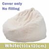YFYTYG-PX Bean Bag Cover, XL Large Bean Bag Chair Cover Indoor Lazy Manmade Rabbit Fur Sofa Cover for Adult Kids (Fillings Not Included),White,XL