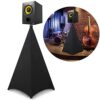 WANGCL Speaker Stand Cover Speaker Tripod Scrim Stand Skirt DJ Bag 360 Degree Cover for Speaker Lighting with Storage Bag （Black 1 Pack ）