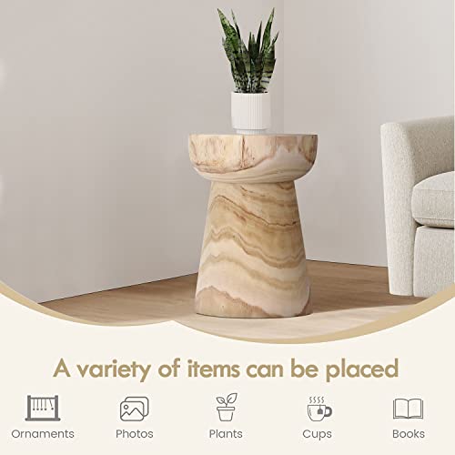 Uziass Wooden Stool for Tree Stump,Coffee Table,Side Table Made in Solid,Plant Stool wiht Natural Solid Wood For Indoor living rooms and Bedrooms