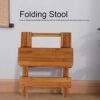 Smooth Edge Compact Folding Stool, Foldable Bamboo Folding Stool, Balcony Bedroom For Using In Your Living Room, Bathroom Bedroom, Garden, Study