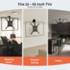 PUTORSEN 23-55 inch Ceiling TV Bracket Flip Down, Manual Folding Ceiling TV Mount, Height Adjustable Swivel Flip Down TV Bracket for Flat & Slopi