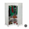 Relaxdays Corner Canvas Wardrobe, 8 Tiers, 2 Clothes Rails, Plug-in System, 169 x 100 x 83 cm, Fabric, Steel, Plastic, Pack of 1