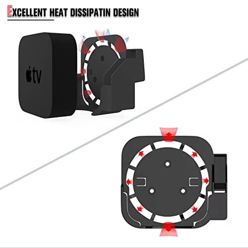 HeyMoonTong Apple TV Mount Compatible with All Apple TVs - Wall Mount Bracket with Remote Holder Fits for All Apple TV 4K / HD (2022 & 2021), wit