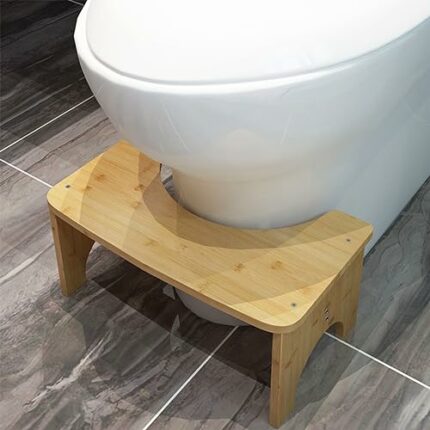 wyewye Bamboo Toilet Stool, Squatting Step Footstool, Toilet Stool Squat Adult, Toilet Potty Stool for Adult and Kids Aid, Poop Stool, Environmen