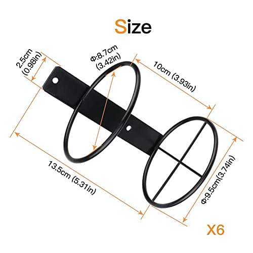 Anlayliay Wine Wall Holder, 6 Pack Wall Mounted Wine Rack, Metal Wine Bottle Display Holder for Wine Storage Wall Wine Theme Decor