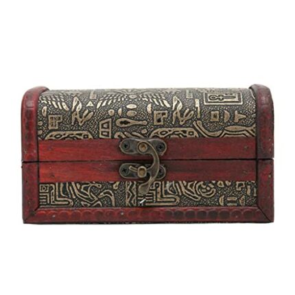 MIAOHY Treasure Box Retro Style Wooden Treasure Chest for Office for Travel for Home Storage Box