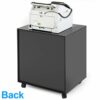 FITUEYES Printer Stand with Wheels, Black Wood Printer Table under Desk Storage, Desk Side Mobile Filling Cabinet 3 Open 2 Closed Storage for Hom