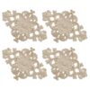 4PCS Wood Carved Appliques Unpainted Onlay Furniture Ornament Wooden Flower Shape Decoration for Home Furniture Wall Cabinet Door Mirror 15x10.5c
