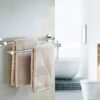 Towel Bar 304 Stainless Steel Towel Rack Double Towel Bracket Lever Towel Rail Wall Hanging Towel Holder for Bathroom Balcony Kitchen Towel Hangi