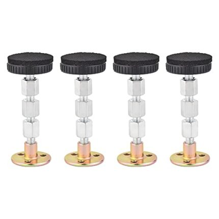 Headboard Stoppers Set of 4 Metal Bed Frame Anti-Shake Tool, Headboard Wall Mounting Brackets, Adjustable Threaded Bed Frame Anti-Shake Tool for