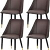 dining chair Office Reception Chairs Business Dining Chairs Set Kitchen Dining Chairs Set of 4 Matte Leather Upholstered Accent Chairs Modern Liv