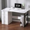 HDDFG Modern Fashion Computer Desk Office Computer Stand Desk Student Writing Study Desk 3 Drawer Learning Table Home Furniture Home Office Game