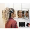 360 Mirror for Haircuts for Men & Women - 3 Way Mirror for Braiding Hair Shaving and Makeup - Barber Mirror Self Cut Trifold & Hair Grippers Set