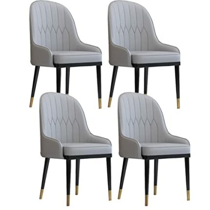 Kitchen Dining Room Furniture Chairs Kitchen Dining Chairs Set Of 4 Water Proof PU Leather Side Chair with Metal Legs for Dining And Living Room