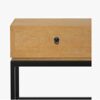 FGHOEV Solid wood bedside table with iron design, small sofa table with antique corner, square bedside table, simple living room, coffee table wi