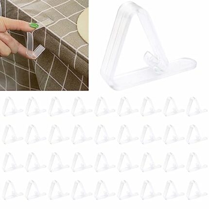 Bekecidi 36 PCS Table Cloth Clips, Clear Plastic Tablecloth Clips Transparent Table Cover Clips Variable Tablecloth Clamps Table Cloth Holders Cl