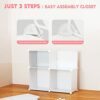 HOMCENT Bathroom Floor Storage Cabinet with Doors 5-Tiers, Multi-Use DIY Free Standing Storage Cube Shelf for Books, Toys, Clothes, Tools, Each c