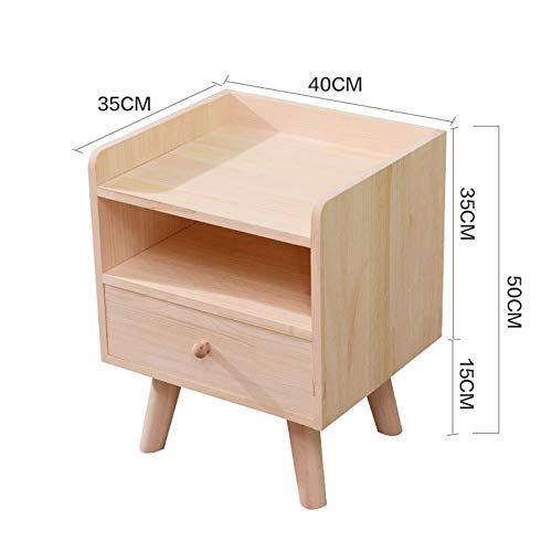 JYDQM Solid Wood Simple Bedroom Bedside Table, Mini Drawer Storage Wooden Cabinet
