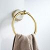 RAKUTE Towel Rings, Bathroom Towel Ring, Brushed Towel Holder, Towel Rack, Ceramic Base Wall Mounted Bathroom Accessories Bathroom Ring