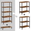 HOOBRO Narrow Side Table, Industrial Bedside Table, Slim Bed Side Table, Stackable Side Table for Small Spaces, Small Nightstand, Living Room, Be