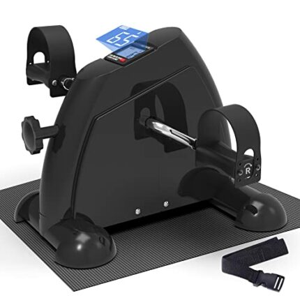 SivaExilis Under Desk Bike Pedal Exerciser for Seniors, Mini Peddler Exerciser with LCD Display & Anti-Slip Mat, Foot Pedal Exerciser for Home Of