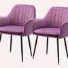 Modern Kitchen Dining Room Chairs Set Of 2 Velvet Dining Chairs,Sturdy Metal Feet with Armrests and Backrest Kitchen Living Room Chairs (Color :