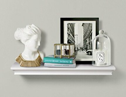 AHDECOR Floating Shelves Wall Mounted, Deeper Wall Storage Shelf for Home Décor, 61 x 19.6 x 4.3 cm, White