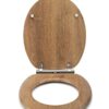Croydex WL602086H Flexi-Fix Ontario Always Fits Never Slips Slow Close Anti Bacterial Toilet Seat, Wood, Teak Effect, 45 x 37.8 x 6 cm