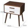 SDFGH Retro Bedside Table Minimalist Bedside Table, Double Drawer Design Bedside Table